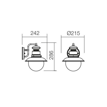 Redo 9045 - Venkovní nástěnné svítidlo SCOTT 1xE27/42W/230V IP44