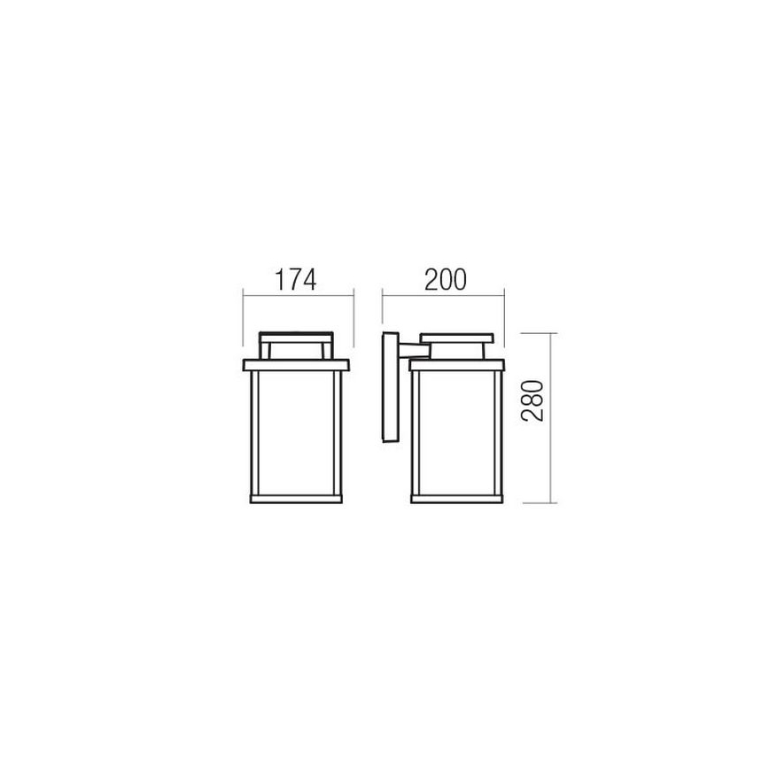 Redo 90463 - Venkovní nástěnné svítidlo YARD 1xE27/42W/230V IP44 hnědá