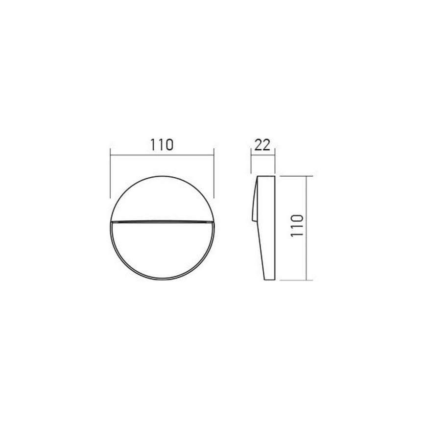 Redo 90473 - LED Venkovní nástěnné svítidlo LANDER LED/3W/230V IP54 antracit