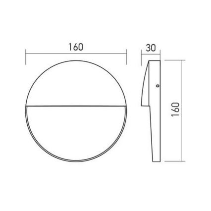 Redo 90477 - LED Venkovní nástěnné svítidlo LANDER LED/6W/230V IP54 antracit