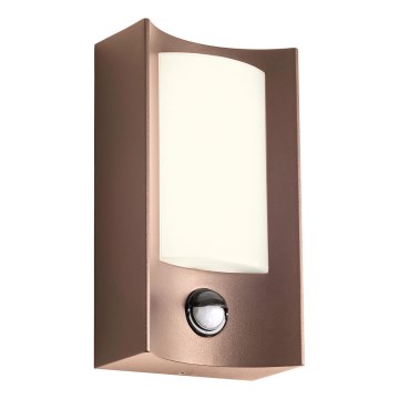 Redo 90487 - LED Venkovní nástěnné svítidlo se senzorem WARP LED/8W/230V 3000K IP44 hnědá