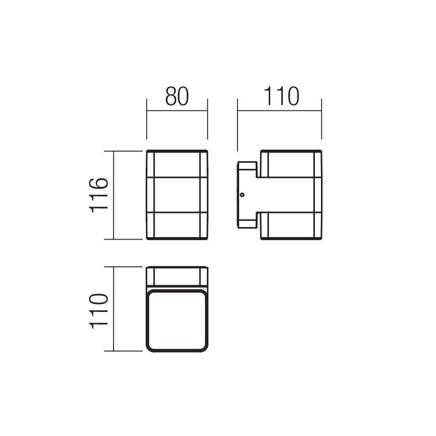 Redo 90492 - LED Venkovní nástěnné svítidlo TOK LED/14,8W/230V IP44 antracit