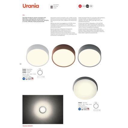 Redo 90496 - LED Venkovní stropní svítidlo URANIA LED/10W/230V pr. 16 cm 3000K IP65 hnědá