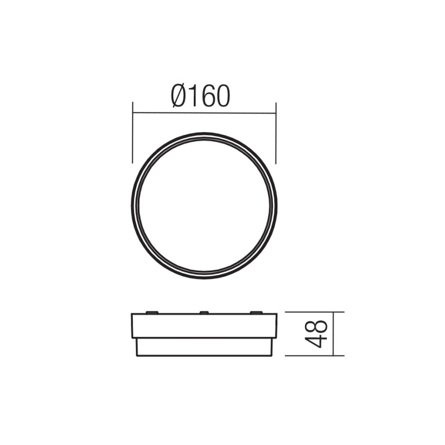 Redo 90516 - LED Venkovní stropní svítidlo URANIA LED/10W/230V pr. 16 cm IP65 antracit