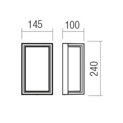 Redo 90534 - LED Venkovní nástěnné svítidlo QUADRIS LED/12W/230V IP54 hnědá