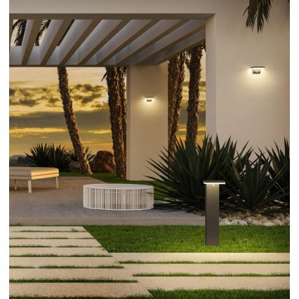 Redo 90535 - LED Solární nástěnné svítidlo se senzorem TAIYO LED/2W/3,7V 3000K IP54 antracit