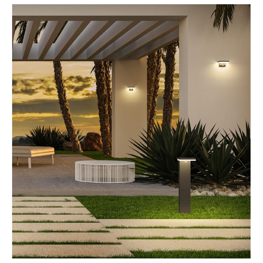 Redo 90535 - LED Solární nástěnné svítidlo se senzorem TAIYO LED/2W/3,7V 3000K IP54 antracit