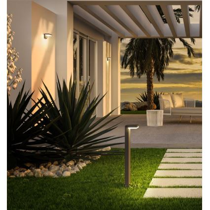 Redo 90535 - LED Solární nástěnné svítidlo se senzorem TAIYO LED/2W/3,7V 3000K IP54 antracit