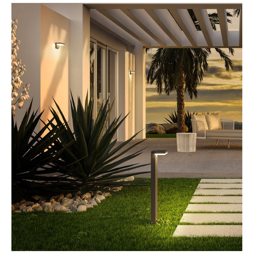 Redo 90535 - LED Solární nástěnné svítidlo se senzorem TAIYO LED/2W/3,7V 3000K IP54 antracit