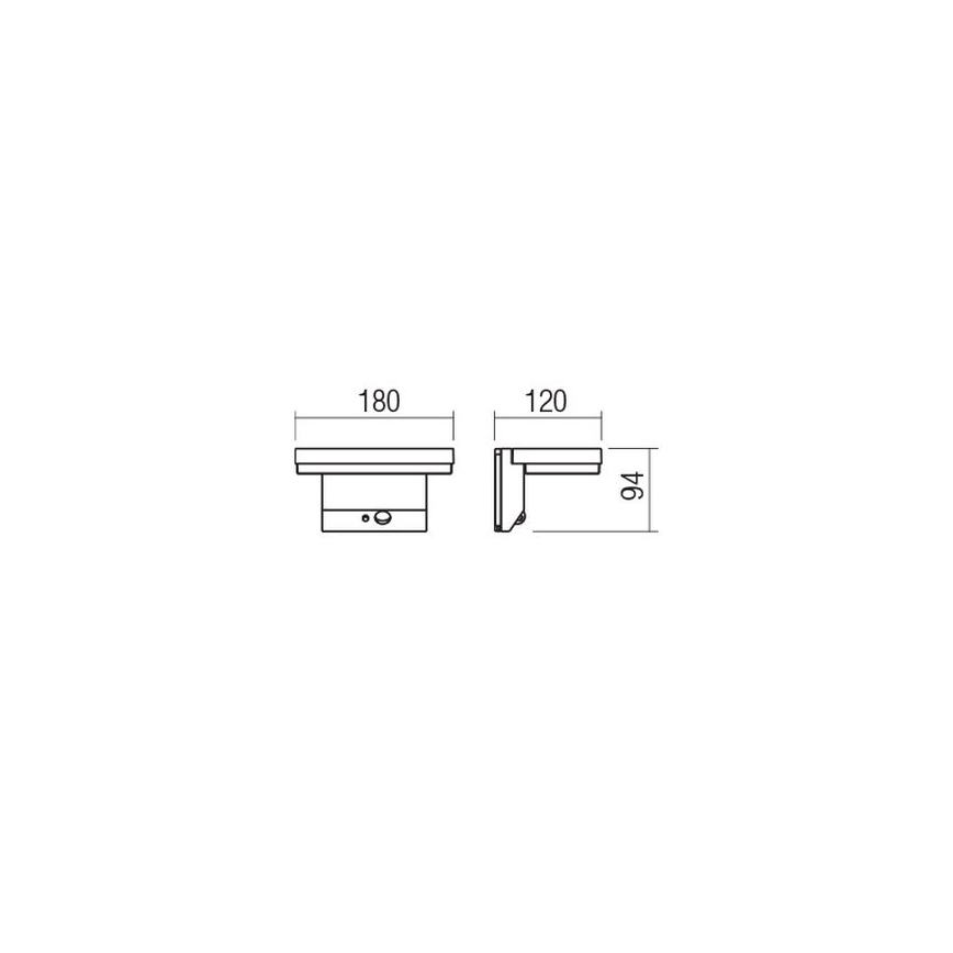 Redo 90535 - LED Solární nástěnné svítidlo se senzorem TAIYO LED/2W/3,7V 3000K IP54 antracit