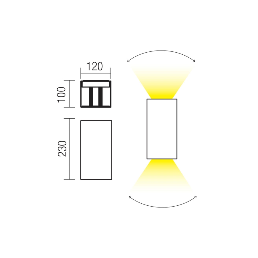 Redo 90554 - LED Venkovní nástěnné svítidlo VARY 2xLED/10W/230V 3000K IP54 hnědá