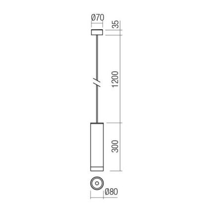 Redo 90571 - LED Venkovní závěsné svítidlo KLOU LED/9W/230V IP54 antracit