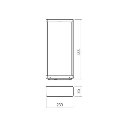 Redo 90581 - LED Venkovní lampa WAKE LED/8W/230V 3000K 50 cm IP65 antracit