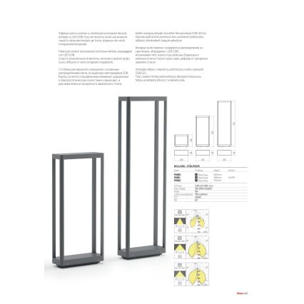 Redo 90582 - LED Venkovní lampa WAKE LED/8W/230V 3000K 75 cm IP65 antracit