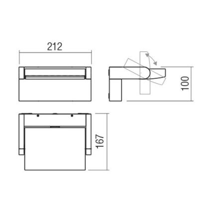 Redo 90584 - LED Venkovní nástěnné svítidlo FLIP LED/20W/230V CRI 90 3000K IP54 antracit
