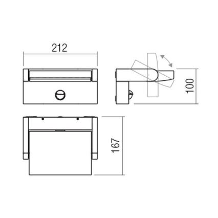 Redo 90587 - LED Venkovní nástěnné svítidlo se senzorem FLIP LED/20W/230V CRI 90 3000K IP54 antracit