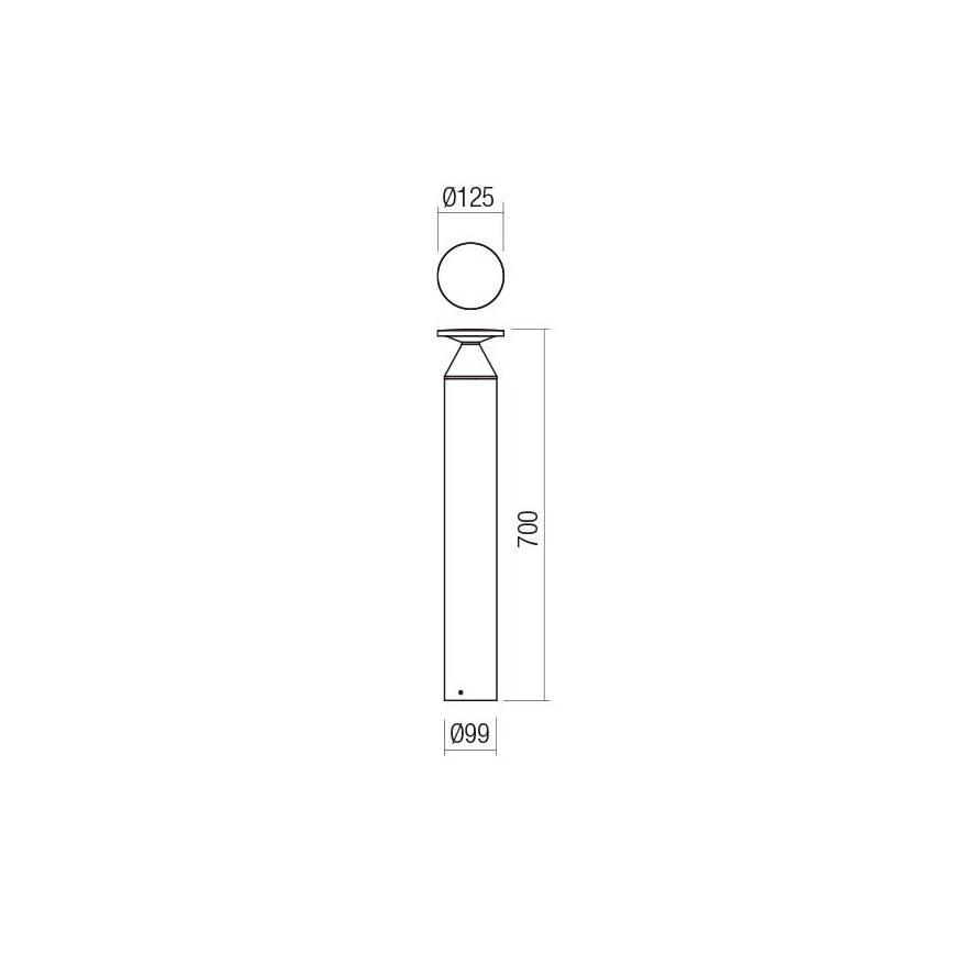 Redo 90591 - LED Venkovní lampa BIRO LED/12W/230V 3000K 70 cm CRI 90 IP65 antracit