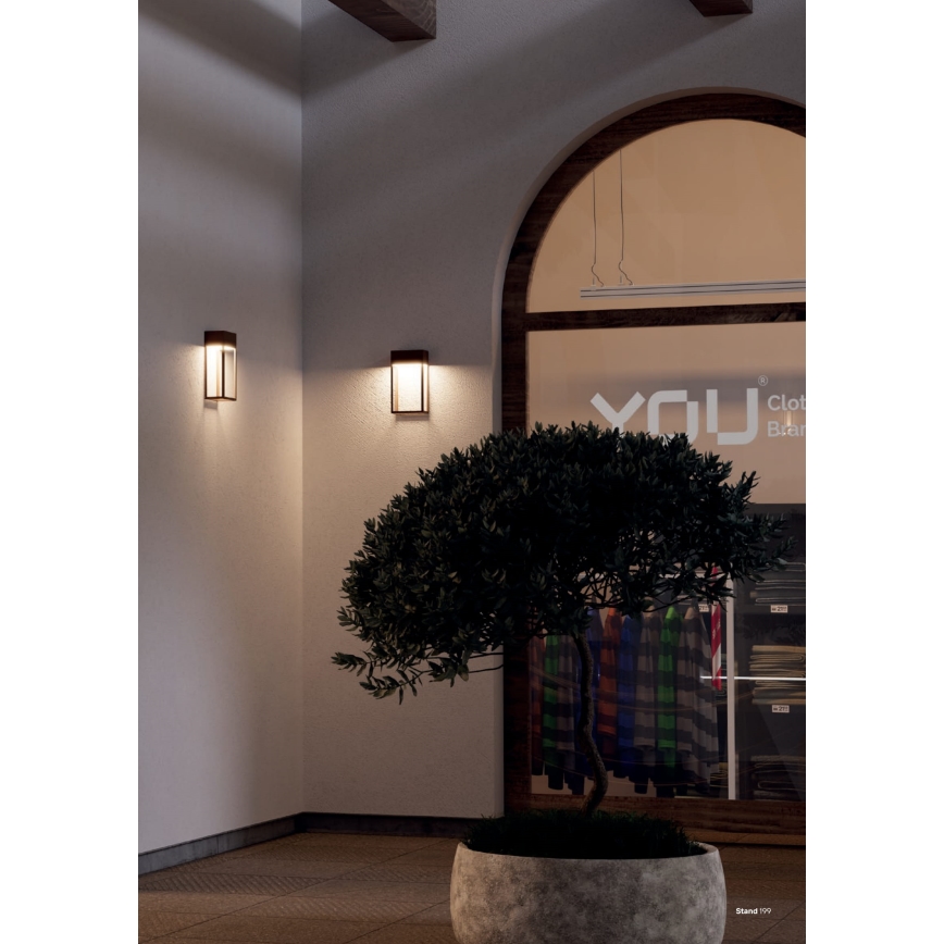 Redo 90604 - LED Venkovní nástěnné svítidlo STAND LED/20W/230V 3000K CRI 90 IP65 hnědá