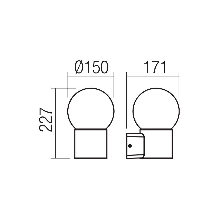 Redo 90640 - Venkovní nástěnné svítidlo BULK 1xE27/28W/230V IP44 antracit