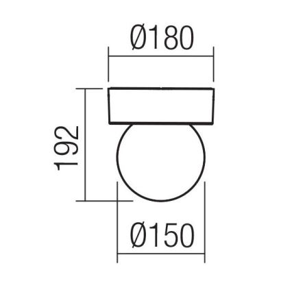Redo 90641 - Venkovní stropní svítidlo BULK 1xE27/28W/230V IP44 antracit
