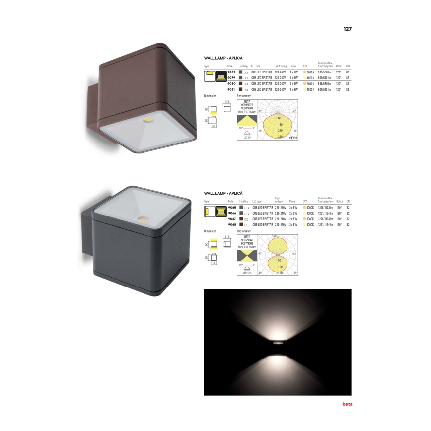 Redo 9069 - LED Venkovní nástěnné svítidlo BETA LED/6W/230V IP54