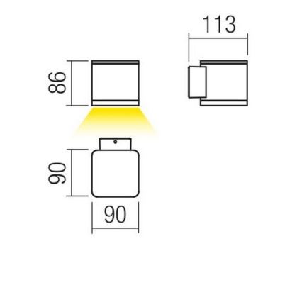 Redo 9069 - LED Venkovní nástěnné svítidlo BETA LED/6W/230V IP54