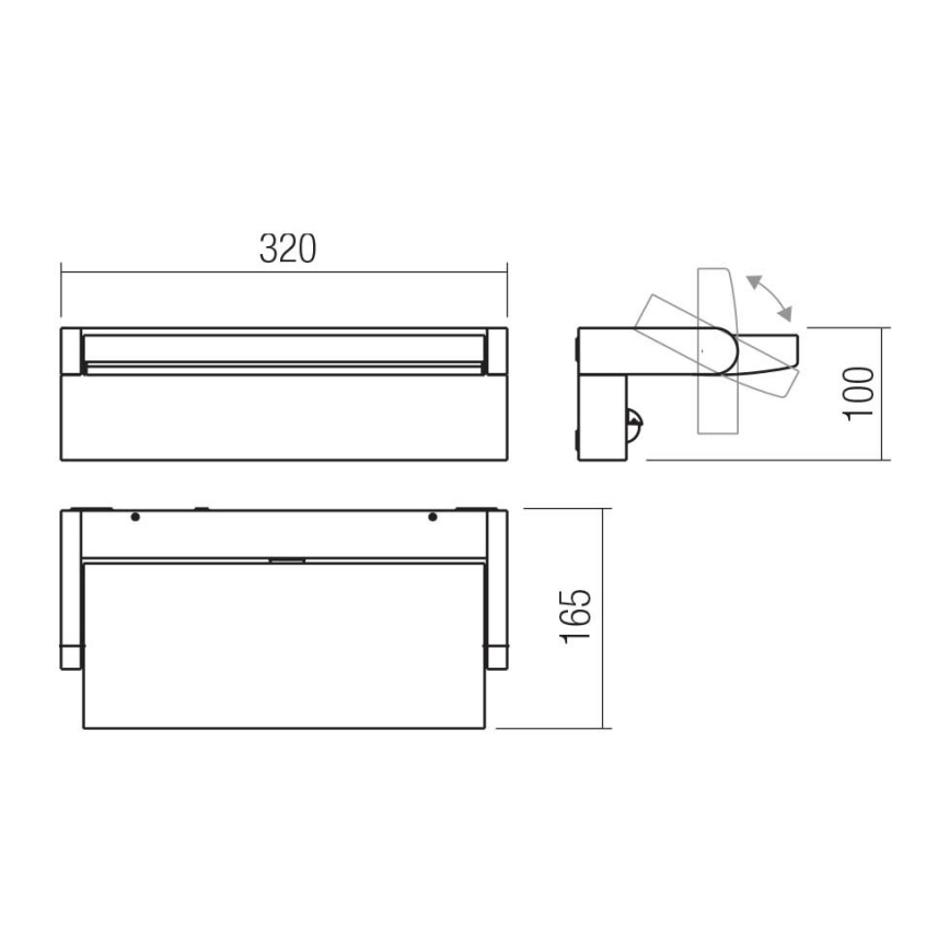 Redo 90715 - LED Venkovní nástěnné svítidlo FLIP LED/40W/230V 3000/4000/5000K CRI 90 IP54 antracit