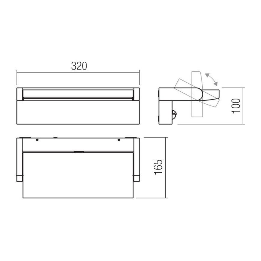 Redo 90716 - LED Venkovní nástěnné svítidlo FLIP LED/40W/230V 3000/4000/5000K CRI 90 IP54 hnědá