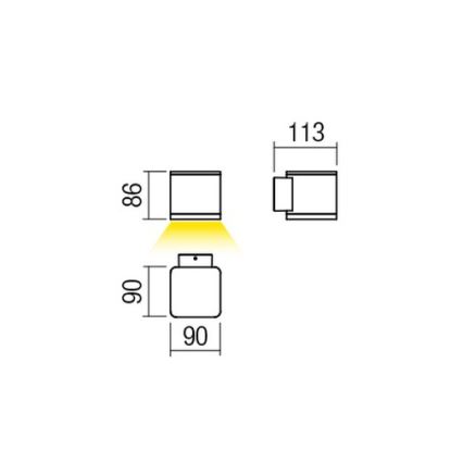 Redo 9080 - LED Venkovní nástěnné svítidlo BETA LED/6W/230V 3000K IP54 hnědá