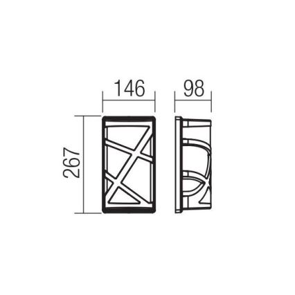Redo 9097 - Venkovní nástěnné svítidlo VORTEX 1xE27/42W/230V IP44 hnědá