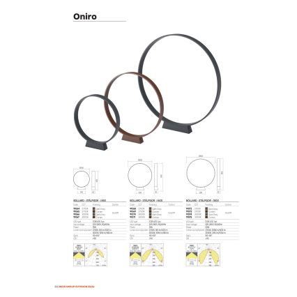 Redo 91066 - LED Venkovní lampa ONIRO LED/15W/230V 3000K 49,5 cm CRI 90 IP65 antracit