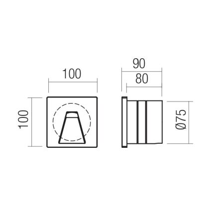 Redo 91196 - LED Venkovní orientační svítidlo BAST LED/2,5W/230V 3000K CRI 90 IP65 antracit