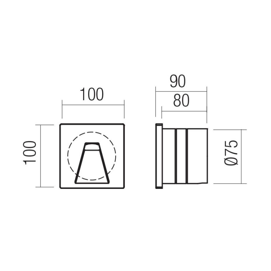 Redo 91196 - LED Venkovní orientační svítidlo BAST LED/2,5W/230V 3000K CRI 90 IP65 antracit