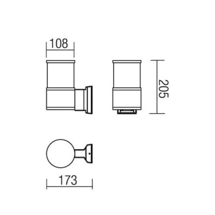 Redo 9326 - Nástěnné svítidlo EXTER 1xE27/42W/230V IP54