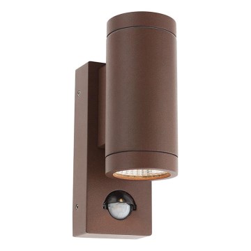 Redo 9455 - LED Venkovní nástěnné svítidlo se senzorem VINCE 2xLED/3W/230V IP54 hnědá