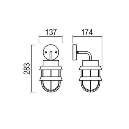 Redo 9498 - Venkovní nástěnná lampa CLAUT 1xE27/42W/230V IP44 antracit