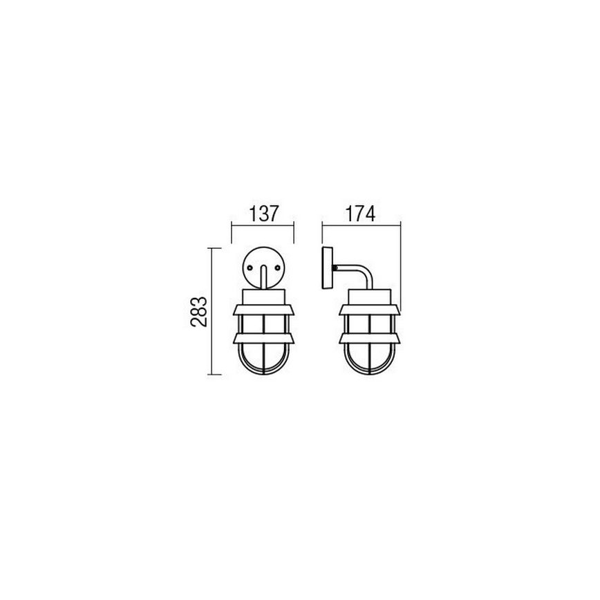Redo 9498 - Venkovní nástěnná lampa CLAUT 1xE27/42W/230V IP44 antracit