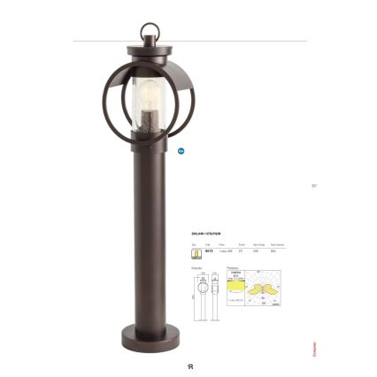 Redo 9573 - Venkovní lampa COMPASS 1xE27/42W/230V IP33