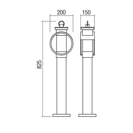 Redo 9573 - Venkovní lampa COMPASS 1xE27/42W/230V IP33