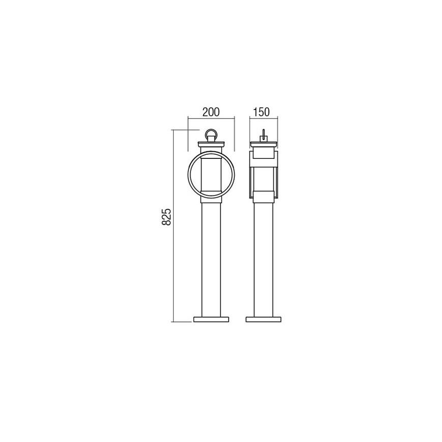 Redo 9573 - Venkovní lampa COMPASS 1xE27/42W/230V IP33