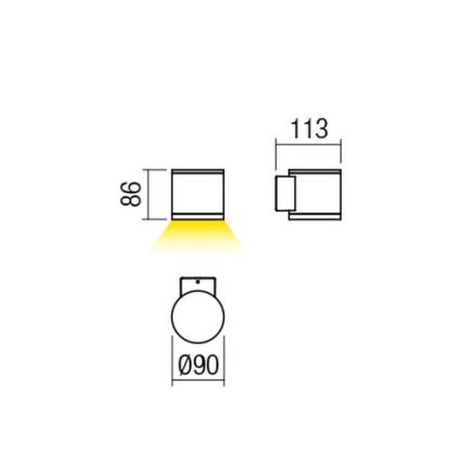 Redo 9596 - LED Venkovní nástěnné svítidlo ETA LED/6W/230V 3000K IP54 hnědá