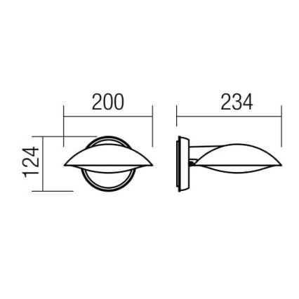 Redo 9617 - LED Venkovní nástěnná lampa CAPP LED/12W/230V IP54 antracit