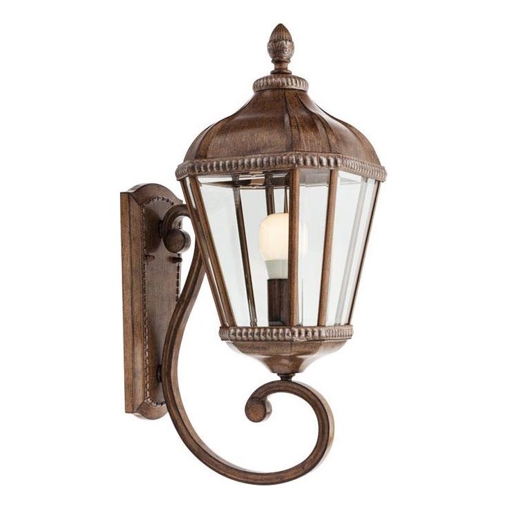 Redo 9656 - Venkovní nástěnná lampa ESSEN 1xE27/70W/230V IP44 hnědá/patina