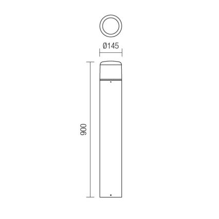 Redo 9682 - LED Venkovní lampa CYCLO LED/9W/230V 2900-3100K 90 cm IP54 antracit