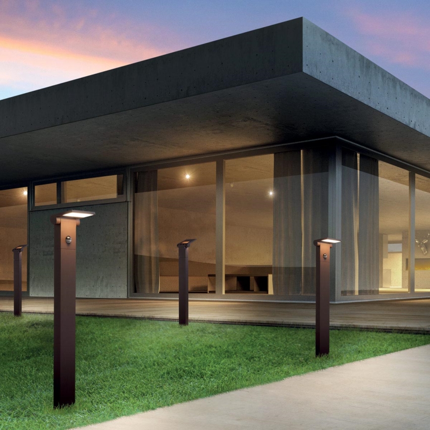 Redo 9697 - LED Venkovní lampa se senzorem VARIAL LED/10W/230V IP54 hnědá