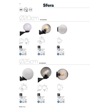Redo 9761 - Náhradní stínidlo k venkovnímu svítidlu SFERA pr. 20 cm IP44 bílá