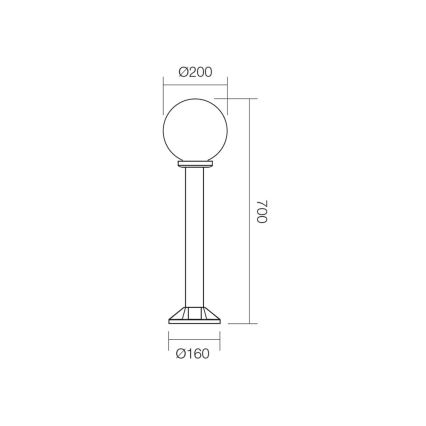 Redo 9769 - Venkovní lampa SFERA 1xE27/28W/230V IP44