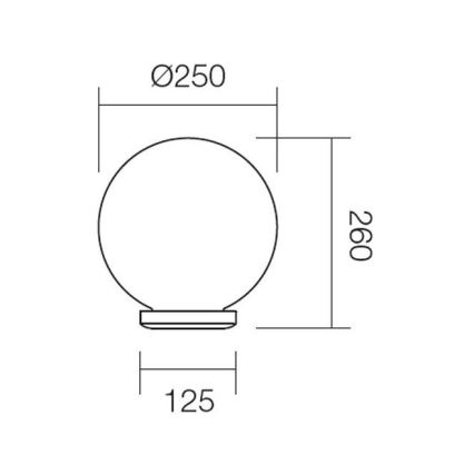 Redo 9770 - Náhradní stínidlo SFERA pr. 25 cm IP44 hnědá