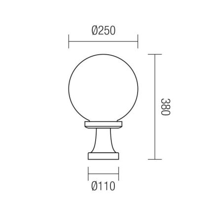 Redo 9774 - Venkovní lampa SFERA 1xE27/42W/230V IP44 25x38 cm hnědá