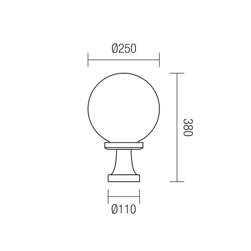 Redo 9774 - Venkovní lampa SFERA 1xE27/42W/230V IP44 25x38 cm hnědá